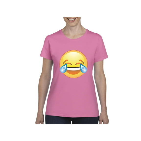 Women's T-Shirt Short Sleeve - Emoji Laughing Tears