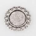thumbnail image 3 of Tibetan Style Alloy Pendant Cabochon Settings Cadmium Free & Lead Free Flat Round Antique Silver Tray: 16mm 25x2mm Hole: 1.8mm about 290pcs/kg, 3 of 3