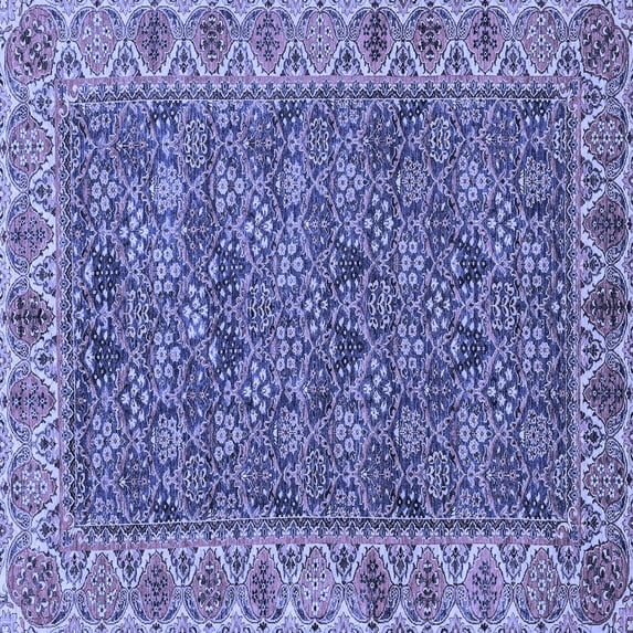 Ahgly Company Indoor Square Abstract Blue Modern Area Rugs, 8' Square