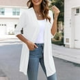 thumbnail image 2 of Aboser Womens 3/4 Sleeve Cardigans Lightweight Casual Open Front Cardigan Loose Fit Long Blouses Solid Color Cozy Dusters Fall Clothes, 2 of 9