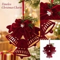 thumbnail image 4 of Velvet Christmas Tree Topper Featuring Dual Bells and Snowflake Accents, Elegant Red Bow Hanging Ornament for Holiday Table and Room Decor, Timeless Festive Tree Star for Cozy, 4 of 4