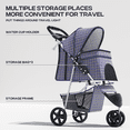thumbnail image 4 of OSM 3-Wheel Foldable Pet Stroller, Lightweight Travel Jogger Carrier for Small & Medium Dogs & Cats up to 33lbs, with Breathable Mesh Cover, Cup Holder & Storage Basket, Chequer, 4 of 10