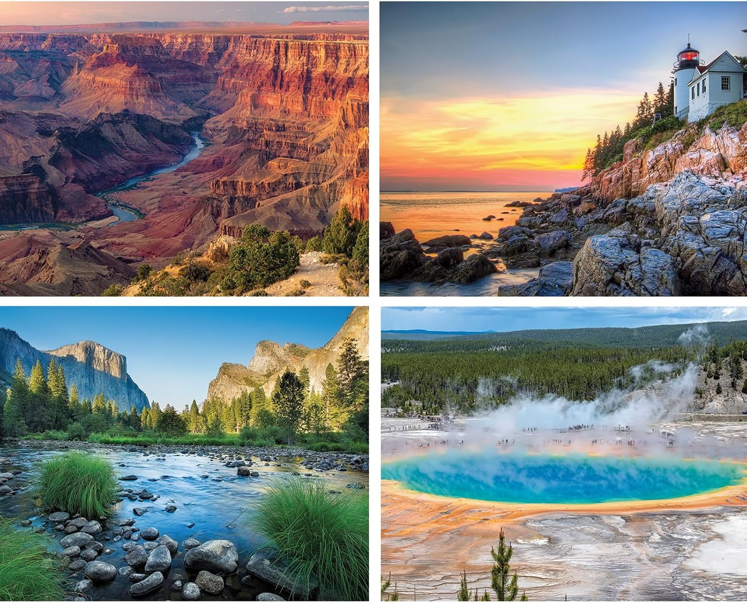 Bits and Pieces Set of 4 500 Piece Jigsaw Puzzles for Adults American National Parks 16" x 20"