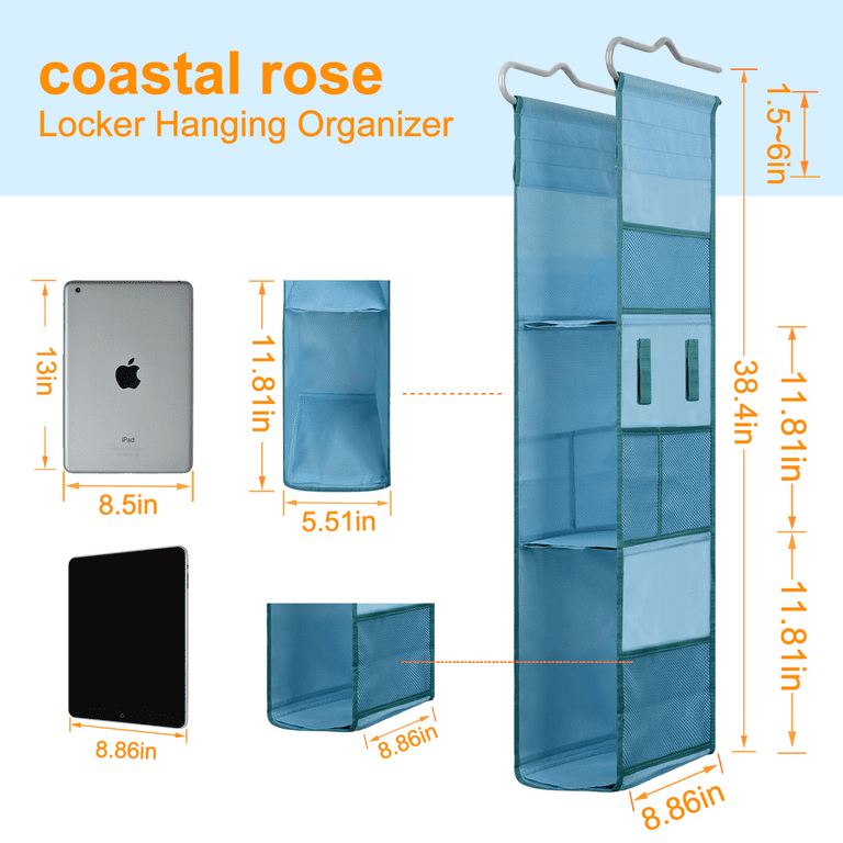 coastal rose 8 Tier Clear PVC Closet Hanging Organizer with Zipper,  Foldable Hanging Closet Organizers and Storage, Hanging Clothes Storage  Organizer