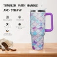 thumbnail image 4 of 40 Oz Mermaid Double Wall Vacuum Stainless Steel Tumbler with Handle Lid and Straw,Watercolor Ocean Mermaid Cup,Water Bottle,Travel Coffee Mug,Hawaiian Mermaid Decor,Accessories, 4 of 7