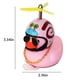 thumbnail image 3 of Adornos para coche con forma de pato rosa, decoración para salpicadero de coche, gafas geniales, casco con hélice, cadena dorada, 3 of 10