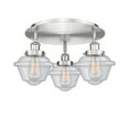 thumbnail image 3 of 916-3C-SN-G534 Innovations Lighting Oxford - 3 Light Flush Mount In Art Deco Style-8 Inches Tall and 18.25 Inches Wide-Satin Nickel Finish-Seedy Glass, 3 of 5