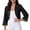 Black, variant on Elegant Women's Chiffon Shirt for Everyday Casual Wear Lightweight Sheer Wrap Shawl Bridal Topper and Beachy Casual Blouse