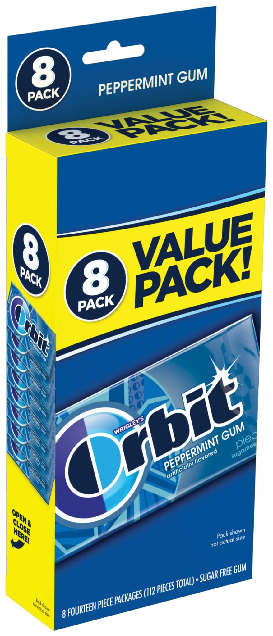 ORBIT Peppermint Sugar Free Gum, value pack (8 packs total)