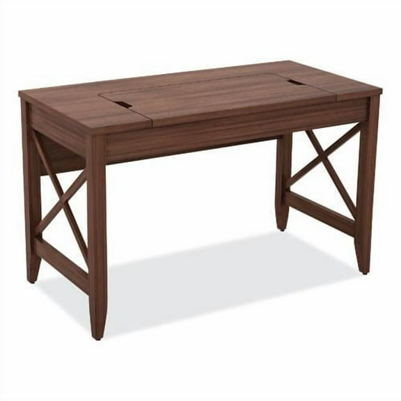 Alera Sit-to-Stand Table Desk, 47.25" x 23.63" x 29.5" to 43.75", Modern Walnut