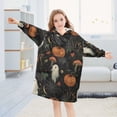 thumbnail image 5 of FORMRS Wearable Blanket Hoodie with Sleeves for Kids Cozy Flannel Sweatshirt, Autumn Ghost Pattern, 5 of 7