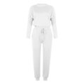 thumbnail image 5 of Outfmvch Workout Sets Two Piece Sets for Women Joggers for Women Long Sleeve Crewneck Tops Long Pants Tracksuit Sweatsuits Lounge Sets for Women Workout Sets for Women Z White S, 5 of 5