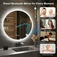thumbnail image 3 of STARLEAD 32 inch Large Round LED Bathroom Mirror with lights,Dimmable,Touch,Wall Mounted,Anti-Fog,with Bluetooth, 3 of 8