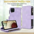 thumbnail image 6 of for Samsung Galaxy A12 5G Wallet Case with Card Holder for Women Men, Phone Case RFID Blocking PU Leather Flip Shockproof Cover with Shoulder+Wrist Strap Zipper Credit Card Slots Stand,Purple, 6 of 7