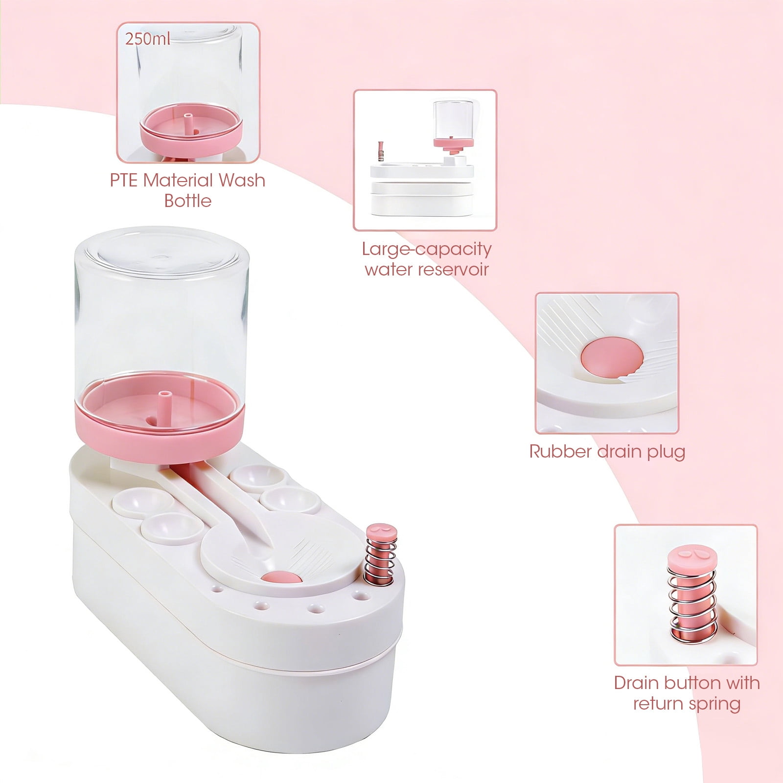 Pink Silicone Art Mat Set, Reusable Art Mat, Includes 10 Paintbrushes and Brush Cleaner, Children's DIY Art Supplies