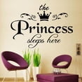 thumbnail image 4 of The Princess Sleeps Here Crown Wall Sticker Decal Removable Stickers For Kid's Vinyl Decal Room Decoration Wall Decor I4P8, 4 of 10
