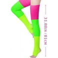 thumbnail image 3 of YEKEYI Women Girls Thigh High Neon Ribbed Long 80s 90s Party Skating Leg Warmers, 3 of 5