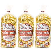 Carba-Nada Reduced Carb Pasta by Al Dente Pasta Company - Roasted Garlic Fettuccine (10 oz) Size: 3-Pack