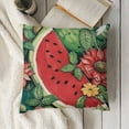 thumbnail image 3 of Hello Summer Watermelon Table Runner, Tropical Fruit Kitchen Dining Table Decor, Seasonal Burlap Home Decoration Indoor Outdoor Party Supply, 3 of 5