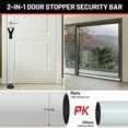 thumbnail image 3 of Door Stoppers Security Bar 2 Pack - Heavy Duty Door Jammer - Adjustable Sliding Door Lock Bar - Door Barricade Security Bars for Window, Front Door, Patio Door, Apartment, Home, Hotel Room, 3 of 10