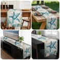 thumbnail image 6 of Teal Coastal Starfish Table Runner 48 Inches Long, Vintage Summer Beach Nautical Coral Kitchen Coffee Dining Table Decoration for Home Party Birthday Wedding Home Decor 13x48 Inches, 6 of 8