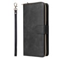 thumbnail image 4 of Feishell for Samsung Galaxy A12 (6.5 inch) Wallet Case for Women Men,Premium PU Leather Magnetic Clasp Zipper 9 Card Slots Folio Flip Holder Shockproof Purse Phone Case with Wrist Strap,Black, 4 of 8