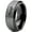 Black Grey Bevel Tungsten, variant on Tungsten Always Typography Writing Band Ring 8mm Men Women Comfort Fit Black Dome Brushed Polished