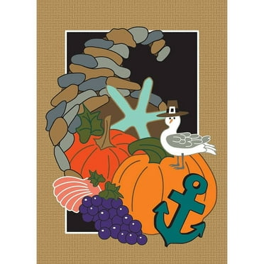 Magnolia Garden Flags 1674 13 x 18 in. Costal Thanks Giving Polyester Garden Flag