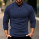 thumbnail image 1 of pstuiky hombres de manga larga, Camisa deportiva de manga larga con cuello alto y cremallera para hombre, color liso top de hombre l, 1 of 6