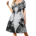 thumbnail image 2 of Vestido de boda de motociclista de manga corta, elegante y chic, para mujer, promoción de vestidos de invitada de boda , vestido de mujer, 2 of 7