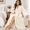 Beige-Small, variant on Pink Large Women's Ruffle Fuzzy Warm Long Bathrobe Sleepwear Robe