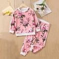 thumbnail image 3 of Ugoldhm Little Girls Shirt and Pant Set Floral Printed Sweatshirt and Jogger Fashion Going Out Outfits, 3 of 8