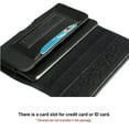 thumbnail image 6 of For Apple iPhone 16 Pro Max (6.9") Pouch Case Universal Horizontal Canvas with Credit Card ID Slot and Belt Clip Loop Holster Cell Phone Holder Cover - Black, 6 of 9