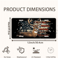thumbnail image 2 of 1 Pcs Durable License Plate Covers & Frames, Deer and American For Decorative Front, Waterproof For Decoration Aluminum License Plate Covers & Frames Cover For Men Women, 12" X 6", 2 of 6