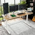 thumbnail image 5 of MAYEERTY 55*24" Oak Electric Standing Home Office Desk with Splice Board, Adjustable Height Sit-Stand Desk, 5 of 5