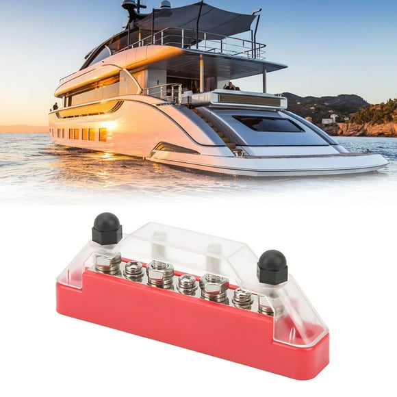 48V 150A 4 Post Power Distribution Terminal Block Bus Bar with Cover for Cars RVs Boats Yacht