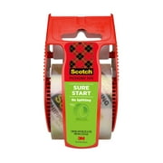Scotch Sure Start Packing Tape, Clear, 1.88 in. x 25.7 yd., 1 Roll with Dispenser