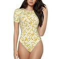 thumbnail image 2 of Goofa Banana Printed Women Rash Guard Short Sleeve,Tummy control Swimsuit Surfing Swimsuit Bathing Suit One Piece Swimsuit UPF 50-, 2 of 9
