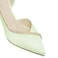 thumbnail image 3 of XYD Women Pointed Toe Sparkly Rhinestone D'orsay Pumps Slip on Mid Stiletto Heels Elegant Party Prom Shoes Size 7 Green, 3 of 4