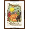 thumbnail image 5 of Art.com Witches, Bats Owl, Cat, Jack O'Lantern Art Print, Brown Frame Wall Art, 17" x 23", 5 of 5
