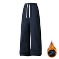 thumbnail image 3 of Gytharion Mens Wide Leg Sweatpants Fashion Solid Casual Drawstring Elastic Waist Open Bottom Pants Winter Soft Comfy Fleece Lined Warm Athletic Trousers with Pockets, 3 of 7