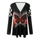 thumbnail image 2 of Gibobby Blusas De Mujer Tops Blusa Casual con cuello en V Estampado Camisas de manga larga con cremallera Blusa de mujer（Rojo， M), 2 of 4