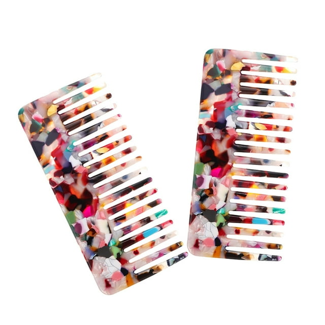 unbranded 2Ud Peines Para Desenredar De Material Acetato Anti Frizz Para Uso Diario Multi Color
