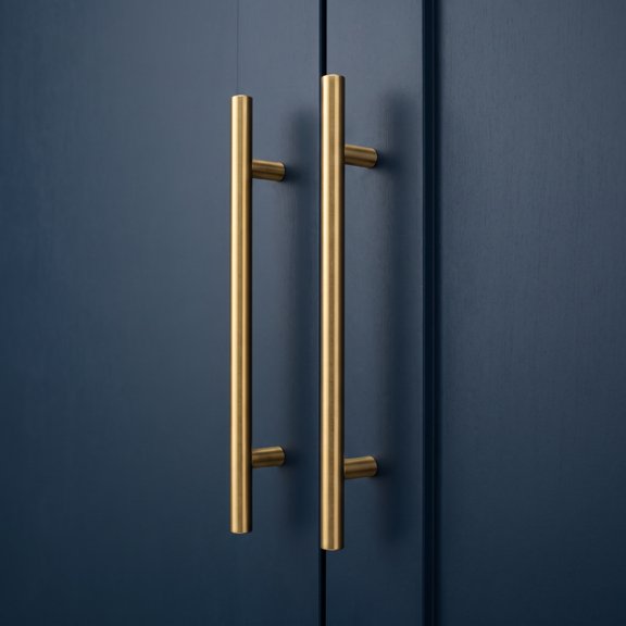 OUNONA 1 Pair Golden Cabinet Puller Simple Wardrobe Handle Steel Door Pull Handle
