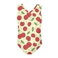 thumbnail image 2 of FOR U DESIGNS Cherry One Piece Bathing Suit Girls 5-6 Years Old Summer Beach Swimsuit Comfy Sleeveless Swimwear Breathable Non-Snaps Bodysuit, 2 of 8
