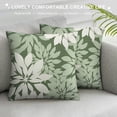 thumbnail image 3 of ERAPDAUR Sage Green Throw Pillow Cover Spring Floral Lumbar Pillow Case Farmhouse Dahlia Pillow Covers Soft  Pillow Cases with Zipper Decorative Modern Flower Cushion Covers 18x18in, 3 of 5