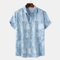 thumbnail image 3 of Camisa informal de manga corta con estampado hawaiano para vacaciones en la playa para hombre, holgada, de gran tamaño, para verano, 3 of 5