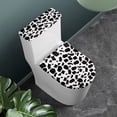 thumbnail image 2 of HELLHERO Black and White Leopard Print Toilet Top Cover, Washable Elastic Installation Elastic Fabric Toilet Seat Covers, 2 of 7
