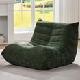 thumbnail image 1 of Sillón puff Hobestluk de espuma viscoelástica verde tipo chenilla, 1 of 9