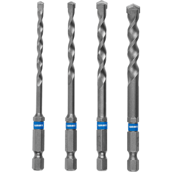 HART 4-Piece Hex Shank Masonry Drill Bit Set